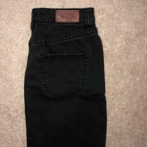 Black high waisted denim skirt